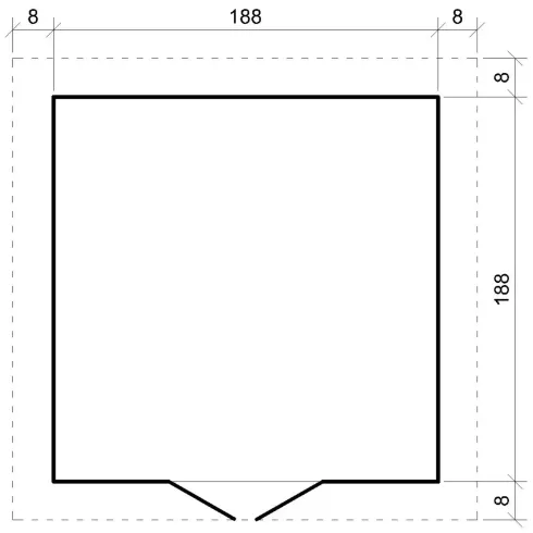 Casetta da Giardino in Legno 2x2 19 mm Doppia Porta Finestrata