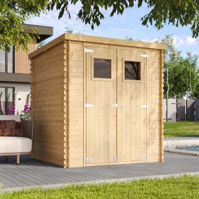 Casetta da Giardino in Legno 2x2 19 mm con Pavimento Doppia Porta 2
