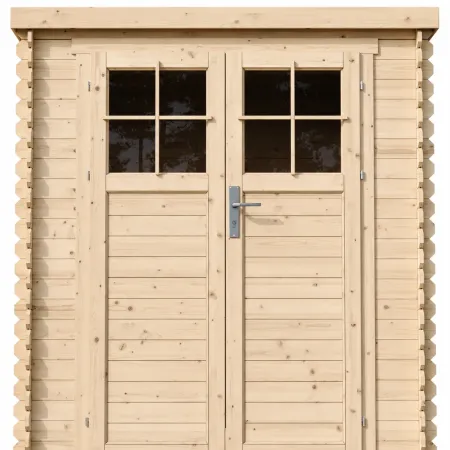 Casetta da Giardino in Legno 2x2 19 mm Doppia Porta con Serratura