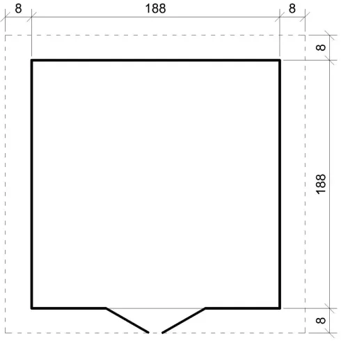 Casetta da Giardino in Legno 2x2 19 mm Doppia Porta con Serratura