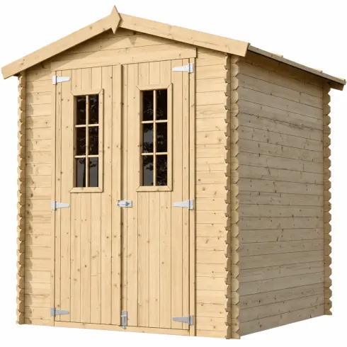 Casetta da Giardino in Legno 180x180 Tetto OSB Doppia Porta 19 mm