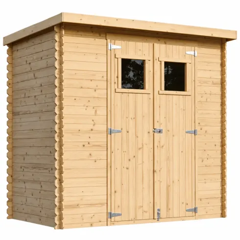 Casetta da Giardino in Legno 235x130 cm Porte Finestrate 19 mm