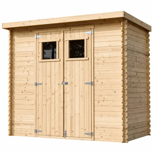 Casetta da Giardino in Legno 235x130 cm Porte Finestrate 19 mm
