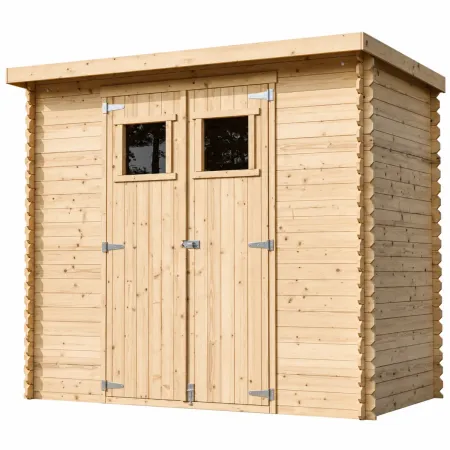 Casetta da Giardino in Legno 235x130 cm Porte Finestrate 19 mm