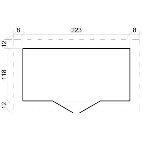 Casetta da Giardino in Legno 235x130 cm Porte Finestrate 19 mm