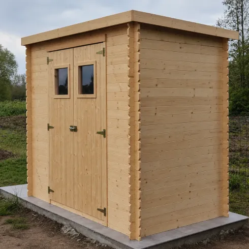 Casetta da Giardino in Legno 235x130 Pavimento Porte Finestrate 19 mm