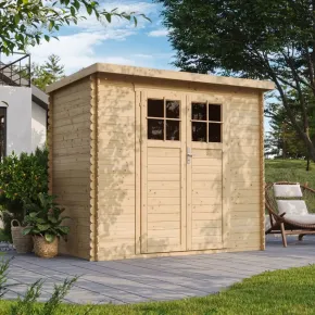 Casetta da Giardino in Legno 235x130 Pavimento Porta con Serratura 2