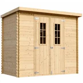 Casetta da Giardino 235x130 Legno 19 mm Pavimento Doppia Porta 3 m2