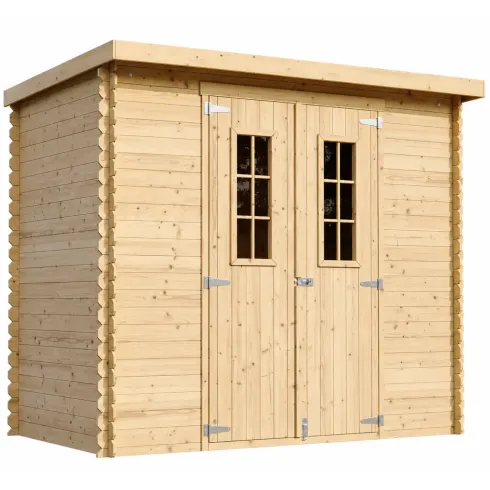 Casetta da Giardino 235x130 Legno 19 mm Pavimento Doppia Porta 3 m2