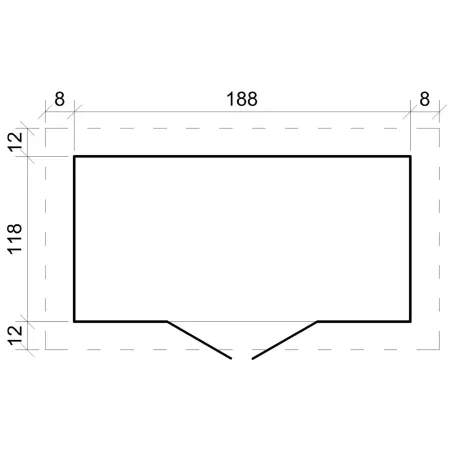 Casetta da Giardino 200x130 Legno 19 mm Doppia Porta Finestrata 2 m2