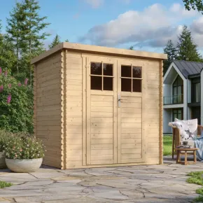 Casetta da Giardino 204x142 Legno 19 mm Porta con Serratura 2 m2 2