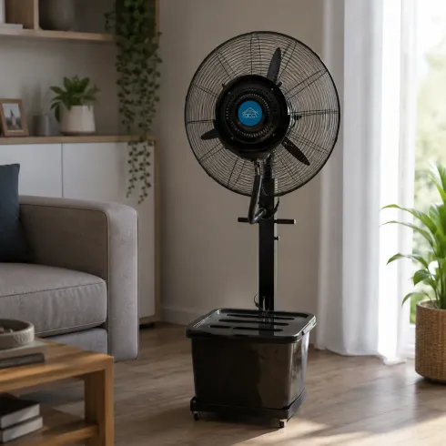 Ventilatore da Pavimento Nebulizzatore DCG 280W 46L 3 Velocità Nero