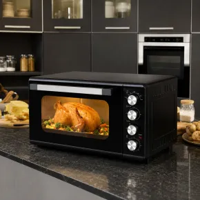 Forno Elettrico Ventilato 45L 2000W DCG Nero Vassoio Griglia Maniglia 2