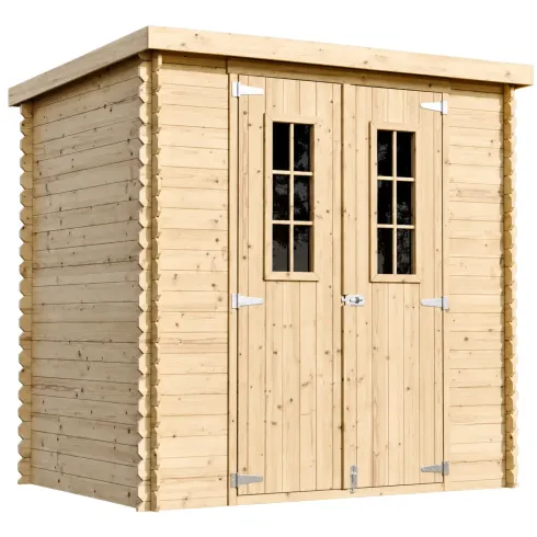 Casetta da Giardino Legno 19 mm 200x130 cm Doppia Porta Tetto Bitumato