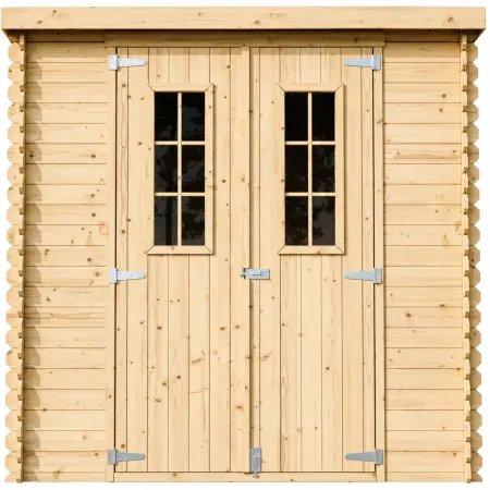 Casetta da Giardino Legno 19 mm 200x130 cm Doppia Porta Tetto Bitumato