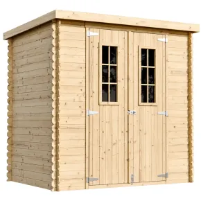 Casetta da Giardino Legno 19 mm 200x130 cm Doppia Porta Pavimento
