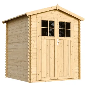Casetta da Giardino in Legno 180x180 Doppia Porta con Serratura Chiave