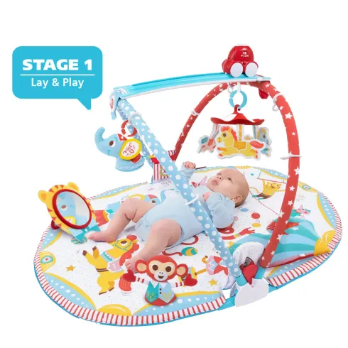 Palestrina Evolutiva Neonato Circo 3 in 1 con Giostra e Giochi 85x100 cm