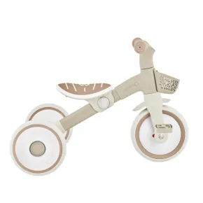 Triciclo Evolutivo Bambini 2 in 1 Beige Regolabile Pedali Rimovibili 2