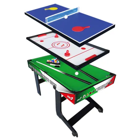 Tavolo Multigioco 4 in 1 Pieghevole Calcetto Ping Pong Hockey Biliardo