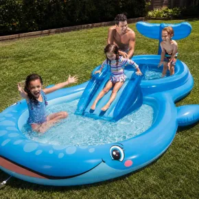 Parco Giochi Acquatico Balena Piscina con Scivolo per Bambini da Esterno Acqua | Bricoshop24 2