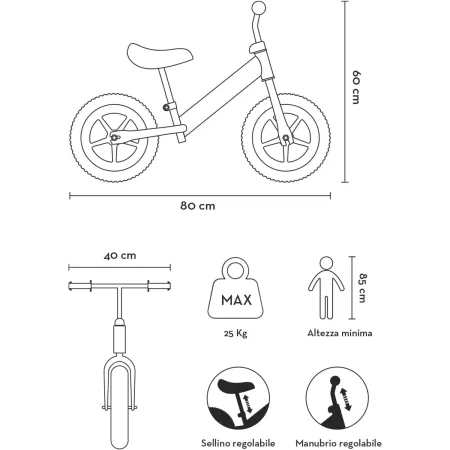 Bicicletta per Bambini Barbie Bianco Rosa Senza Pedali Balance Bike