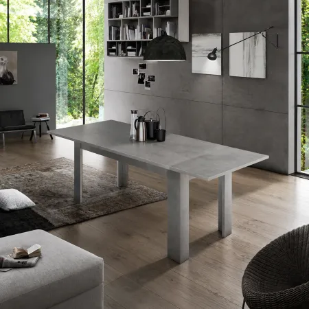 Tavolo Rettangolare Allungabile da Pranzo 160-210 in Melaminico Grigio