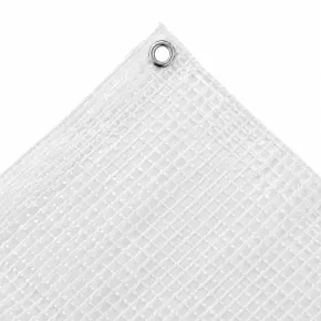Telo Occhiellato Impermeabile 3x6 m PE Bianco Copertura Lavabile 2