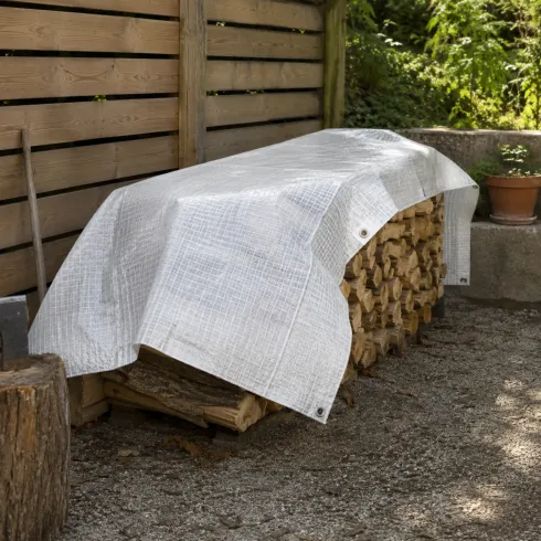 Telo 4x4 m Occhiellato Impermeabile PE Bianco Copertura Lavabile