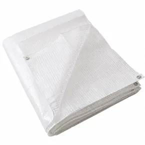 Telo Occhiellato Copertura Impermeabile 5x8 m Lavabile PE Bianco