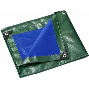 Telo Occhiellato Impermeabile in Polietilene Verde Blu 10x14m 130g/m2