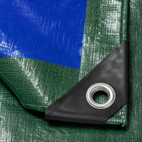 Telo Occhiellato Impermeabile in Polietilene Verde Blu 8x12m 130g/m2 2