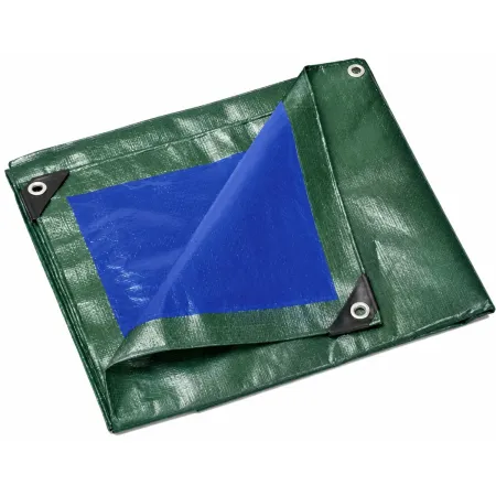 Telo Occhiellato Impermeabile in Polietilene Verde Blu 10x12m 130g/m2