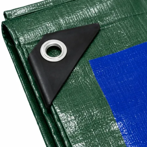 Telo Occhiellato Impermeabile in Polietilene Verde Blu 10x12m 130g/m2