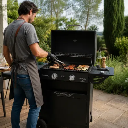 Barbecue a Gas Campignaz Pietra Lavica 8,2+2,1 kW Fornello Laterale