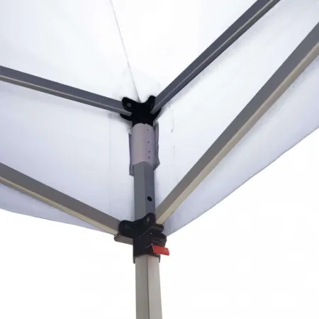 Gazebo per Giardino Pieghevole 3x3 m Bianco Quadrato Acciaio PVC