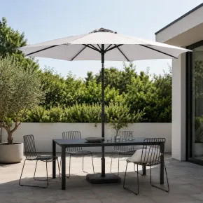 Ombrellone Grigio 3 Metri da Giardino Rotondo Antivento Palo Centrale Terrazzo | BricoShop24 2