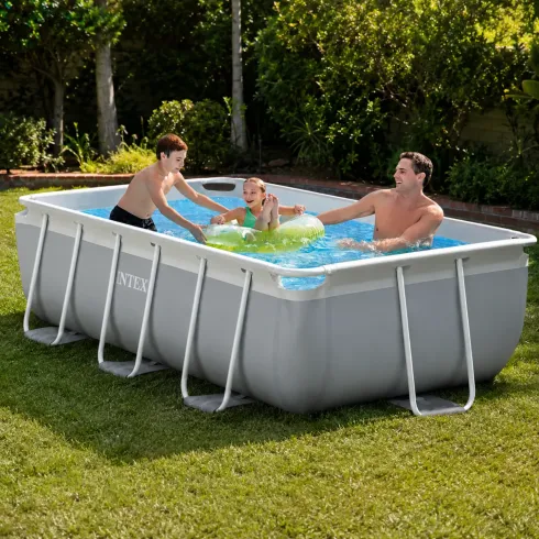 Piscina Intex Rettangolare Frame 488x244x107 cm Pompa Scaletta Teli