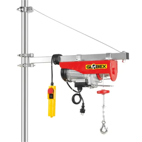 Paranco Elettrico Globex 200/400 kg 800 W con Cavo Acciaio Fine Corsa