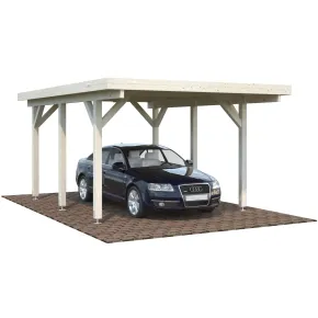 Carport Auto Singolo Legno Abete Grezzo 360x512x230 cm con Copertura 2