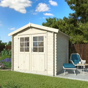 Casetta in Legno da Giardino 250x250 cm Blockhouse 28 mm Doppia Porta 2