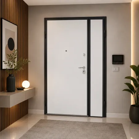 Porta Blinda 2 Ante da Interno Configurabile Classe 3-4 Noce e Bianco