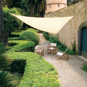 Vela Telo Ombreggiante 5x5 Triangolare Giardino Ombra Sole Tenda Parasole in PVC 2