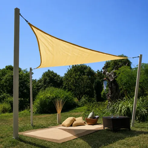 Vela Ombreggiante Triangolare Beige 360x360x360cm in HDPE Esterno
