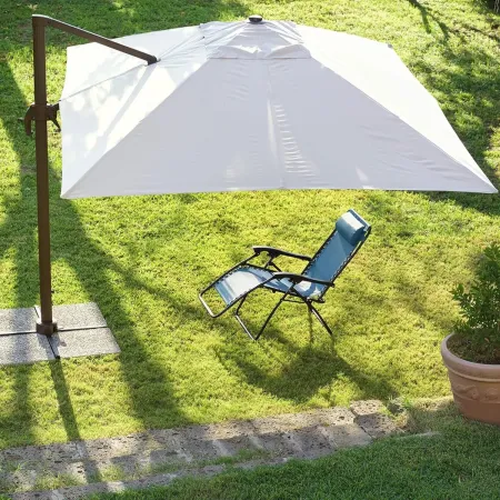 Ombrellone Palo Decentrato 3x4 Ecru da Giardino Antivento in Alluminio Esterno | BricoShop24