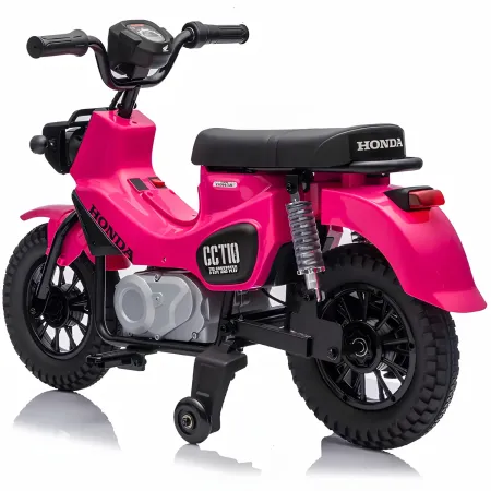 Moto Elettrica per Bambini Honda Cross Cub 110 12V Rosa Ruote Laterali