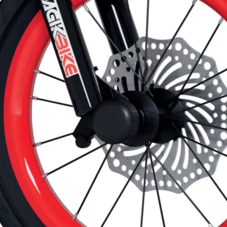 Bicicletta per Bambini 14" Rosso Rotelle Laterali con Freno a Disco