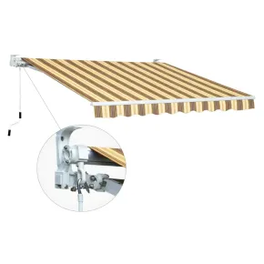 Tenda da Sole Avvolgibile a Barra Quadra 250x200 cm Beige Rigato 2