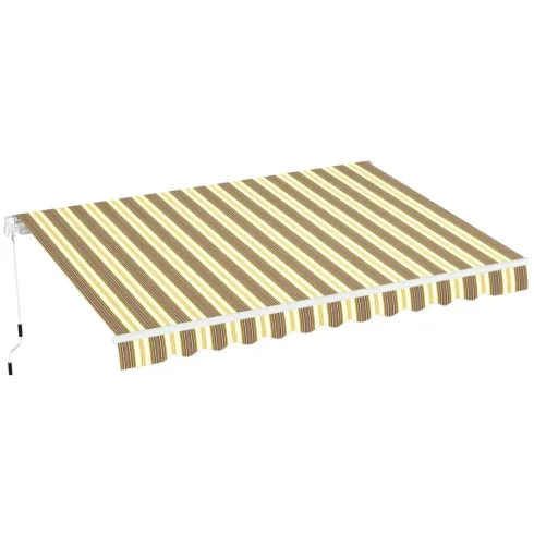 Tenda da Sole Avvolgibile a Barra Quadra 250x200 cm Beige Rigato