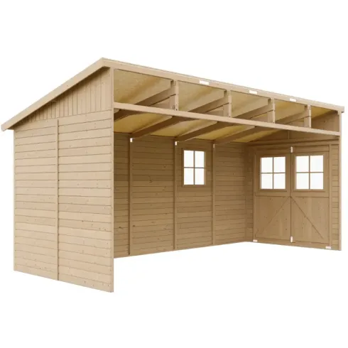 Casetta in Legno 17 mm da Giardino 2x5 Rimessa Attrezzi Addossata 10 m2